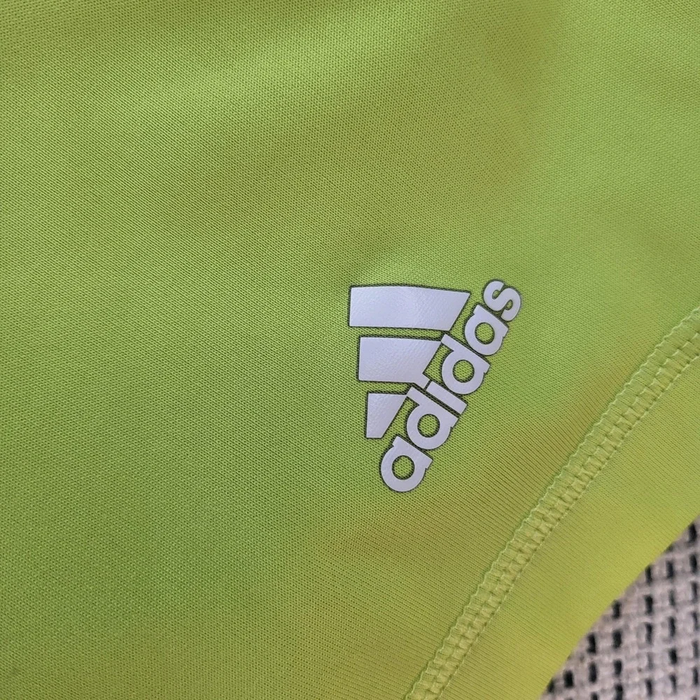 Adidas Polo Shirt Mens XL Lime Green Puremotion Golf‎ Performance 3-Stripes